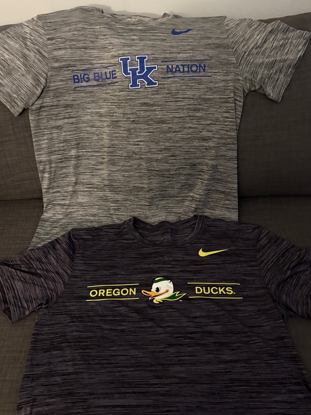 Men’s Nike Dri Fit Gray Kentucky UK & Black Oregon Ducks Dual Tee Set